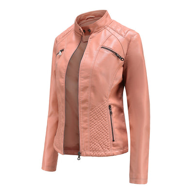 Bequeme Damen Leder Übergangsjacke