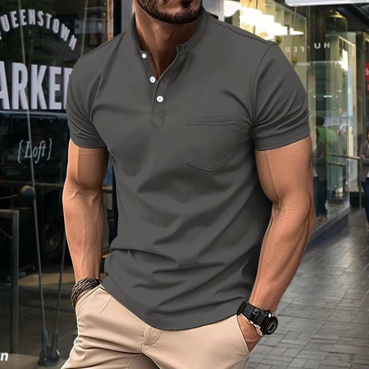 Eleganter Herren Polo mit Halbkragen