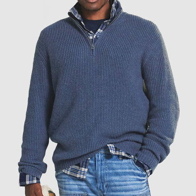 Herren Kaschmir-Pullover im Business-Casual-Stil mit Reißverschluss