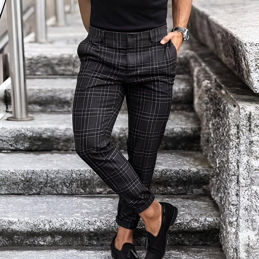 Elegante Herren Slim Fit Hose im Karomuster