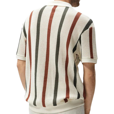 Gestreiftes Strick-Poloshirt für Herren – Komfortabel und Modern