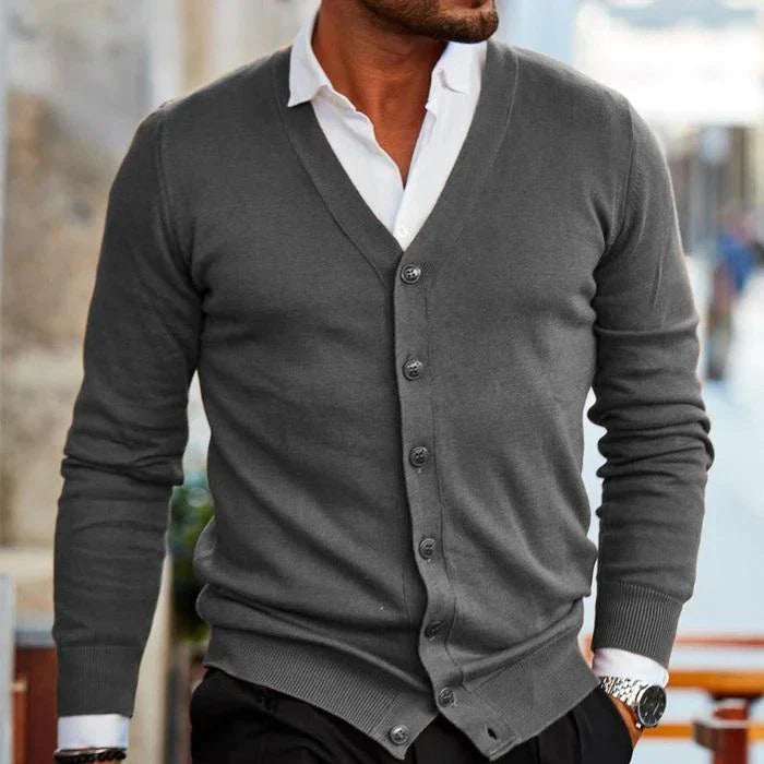 Baumwoll-Herren-Cardigan im Casual-Stil