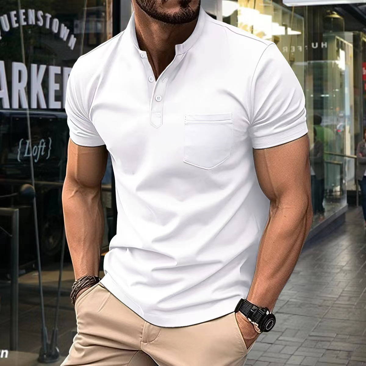 Eleganter Herren Polo mit Halbkragen