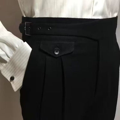 Elegante Wollhose mit Gürtel für Herren