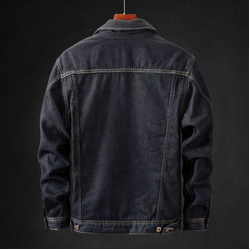 Gefütterte Herren Jeansjacke mit Fleece-Innenfutter