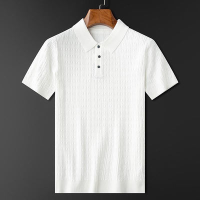 Eleganter Herren Polo mit Diamantknit - elegant und einzigartig