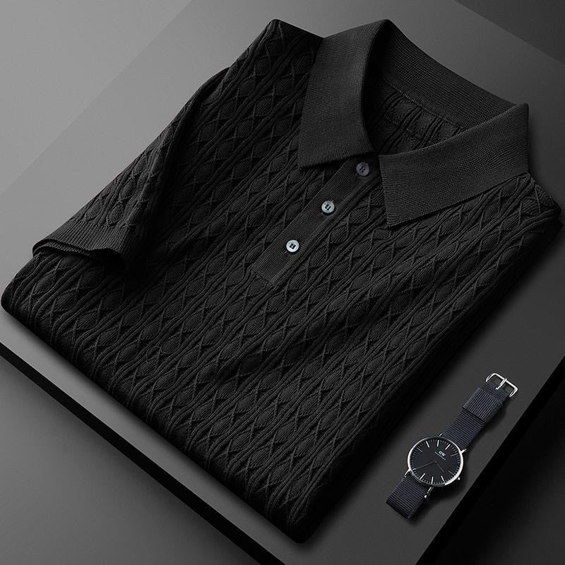 Eleganter Herren Polo mit Diamantknit - elegant und einzigartig