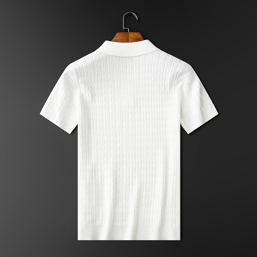 Eleganter Herren Polo mit Diamantknit - elegant und einzigartig