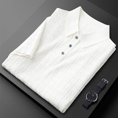 Eleganter Herren Polo mit Diamantknit - elegant und einzigartig