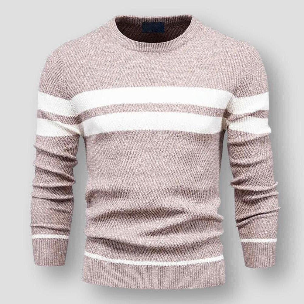 Gemütlicher gestreifter Strickpullover für Männer