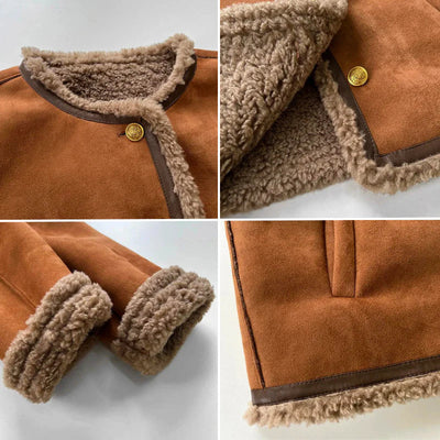 Shearling Jacke mit Knopfleiste für Frauen