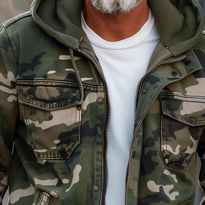 Herren Militärstil Camouflage Cargo Jacke